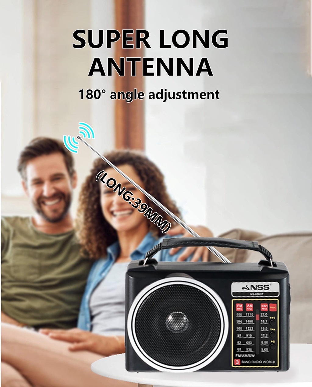 NSS Bluetooth AM/FM/SW 3 band Solar Radio with USB/TF with LED Light ...