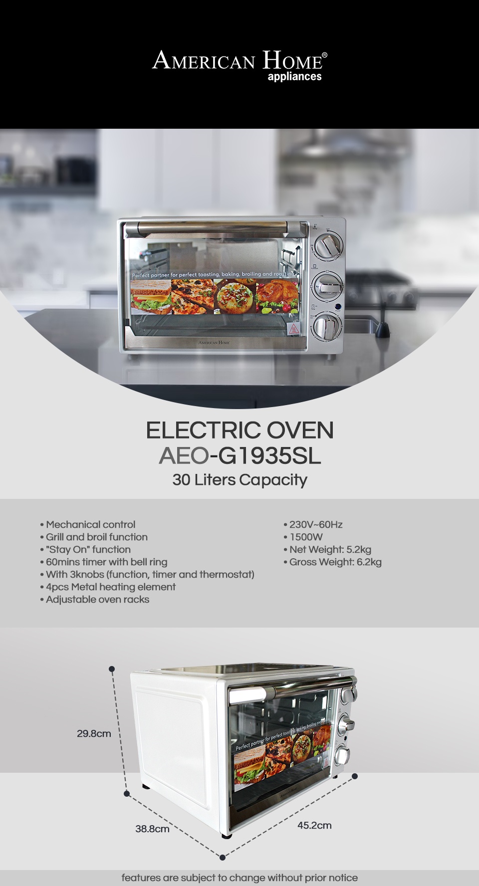 American home store electric oven