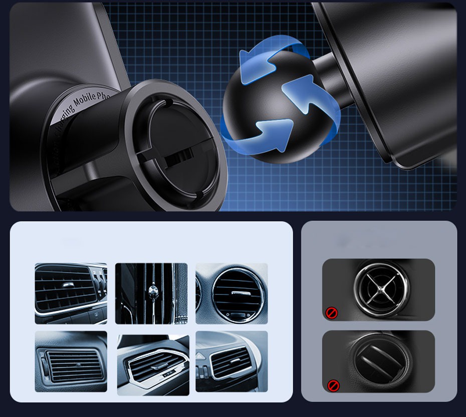 Baseus Wisdom Auto Alignment Car Mount Wireless Charger(QI 15W