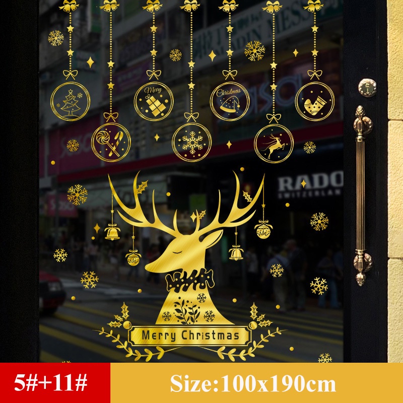 Large Gold Glass Sticker For Window Christmas Glass Sticker For Door ...