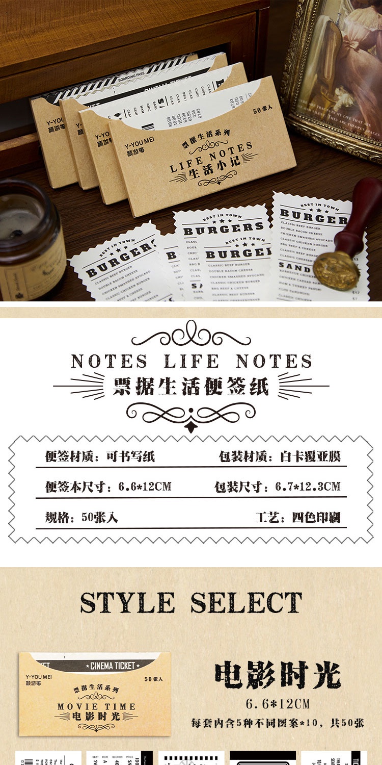 Journamm 50pcs/pack Creative Ticket Materials Paper Decor Junk Journal ...