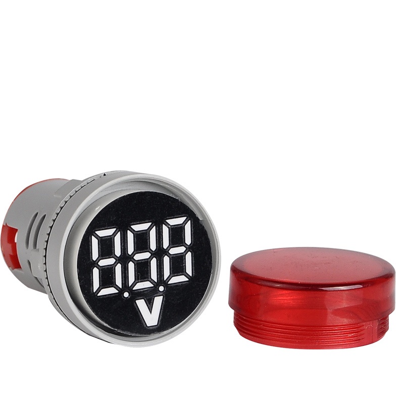 22mm LED Voltmeter Signal Lights Digital Display Gauge Volt Voltage ...