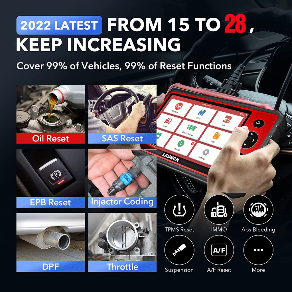 LAUNCH X431 CRP909E Full system Car Diagnostic tool Airbag SAS TPMS EPB ...