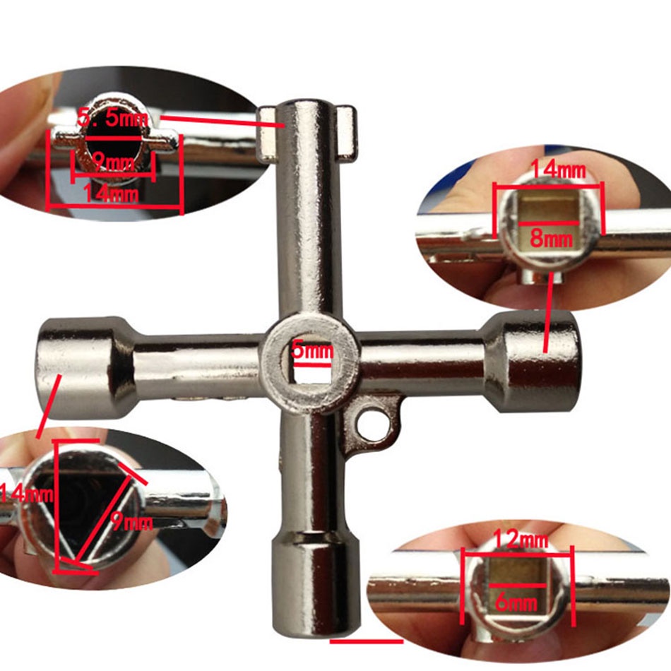 Multifunction 4 Ways Universal Triangle Wrench Key Plumber Keys ...