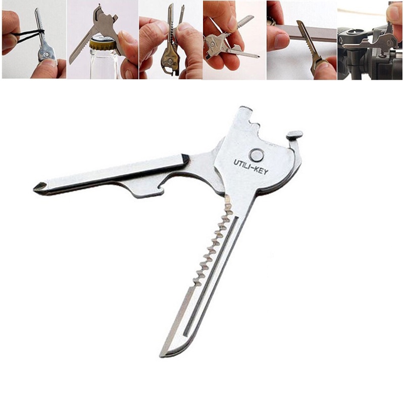 6 in 1 Multi-functional Stainless Utili-Key Key Ring Pocket Opener ...