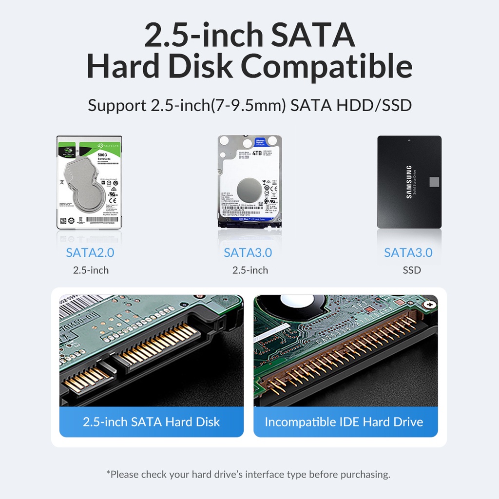 ORICO HDD Case 2.5 inch USB3.0 4TB HDD External Enclosure Case SATA ...