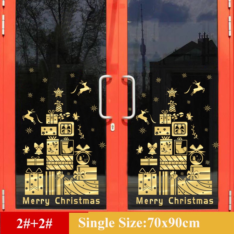 Large Gold Glass Sticker For Window Christmas Glass Sticker For Door ...