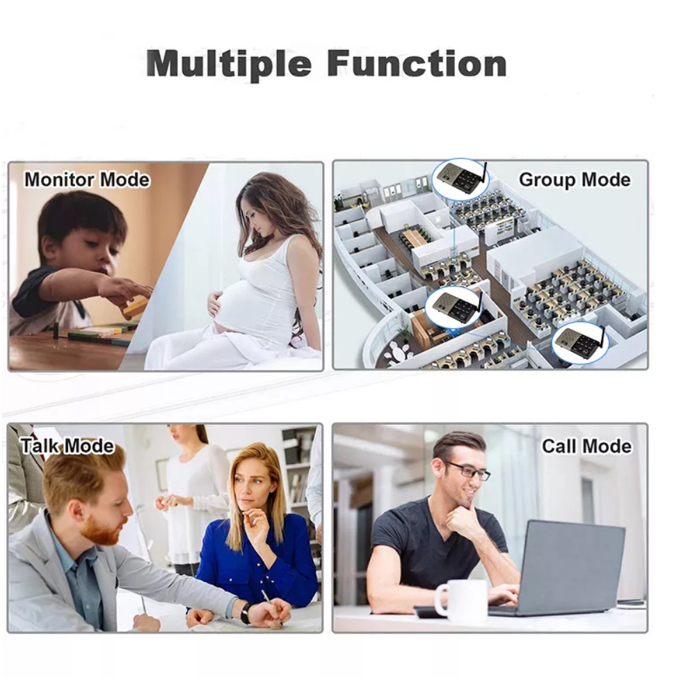 Full Duplex Wireless Intercom System, Two -Way Communication for Home ...