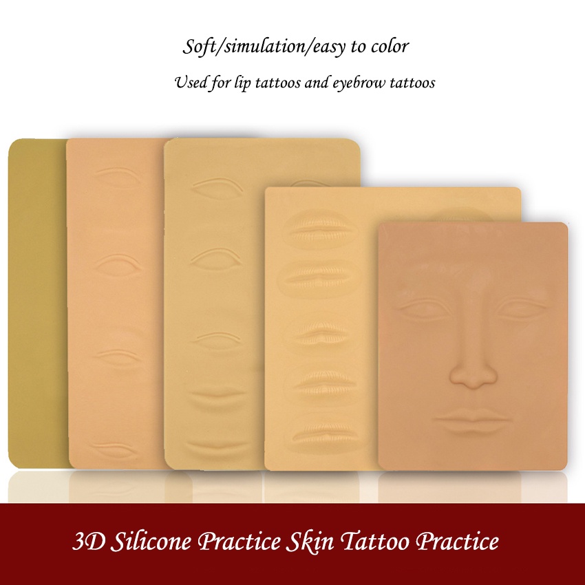 3D Silicone Makeup Practice Skin Beginners Training Face Eye Lips False ...