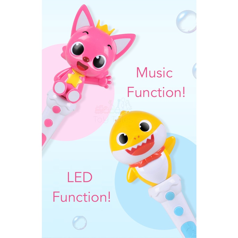 Pinkfong Baby Shark Bubble Wand with LED Lights Music Sound Bubble ...