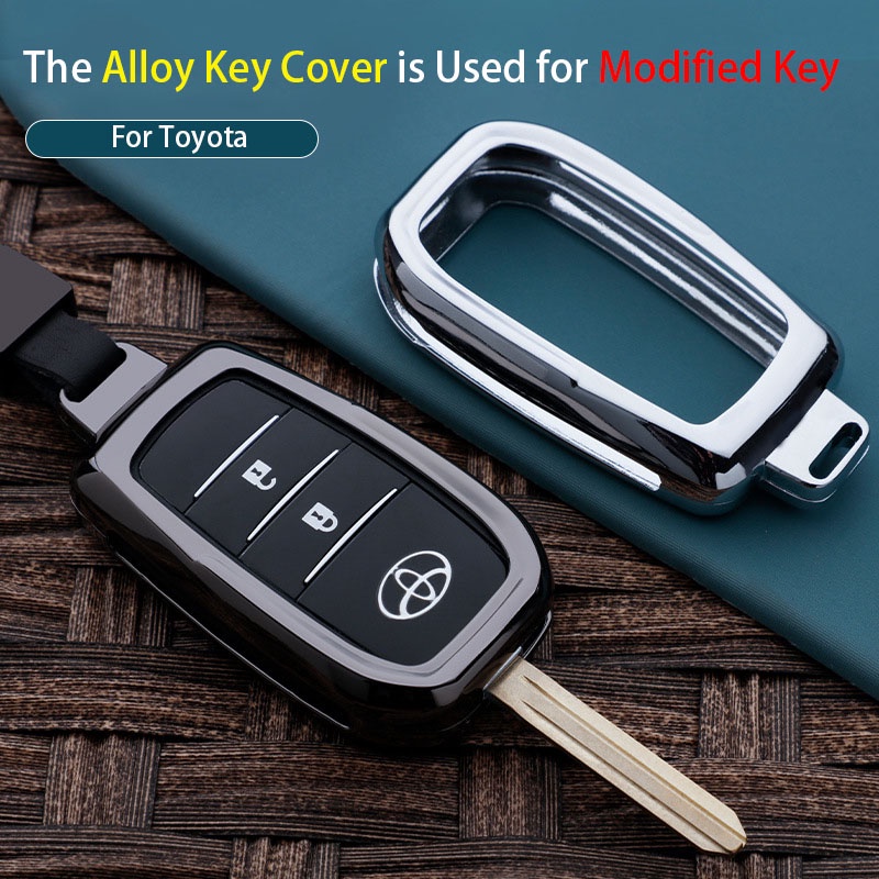1 Set Car Modified Key Shell Alloy Protective Cover For Toyota 2 ...