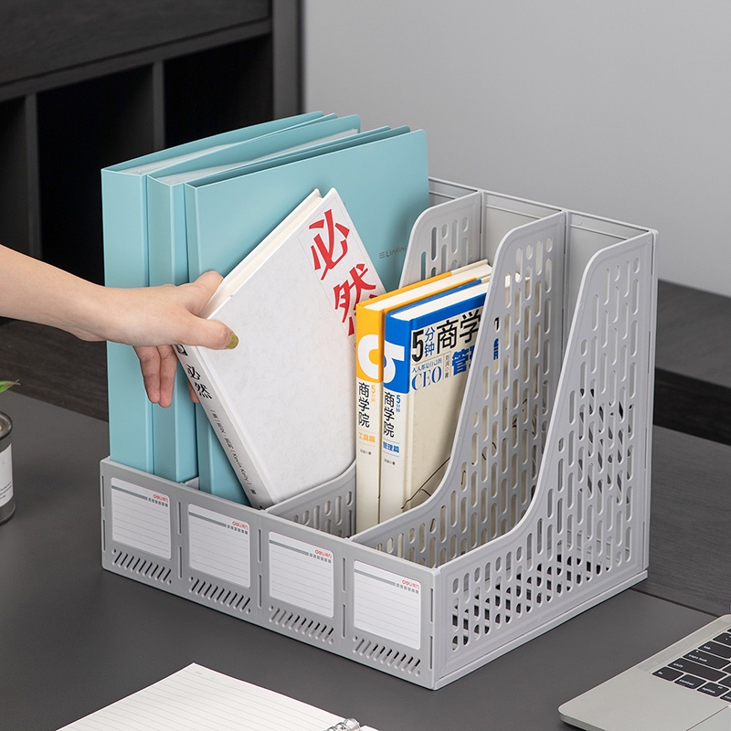 Deli 3/4 A4 Tier File Organize Box Magazine Document Organizer Desktop ...