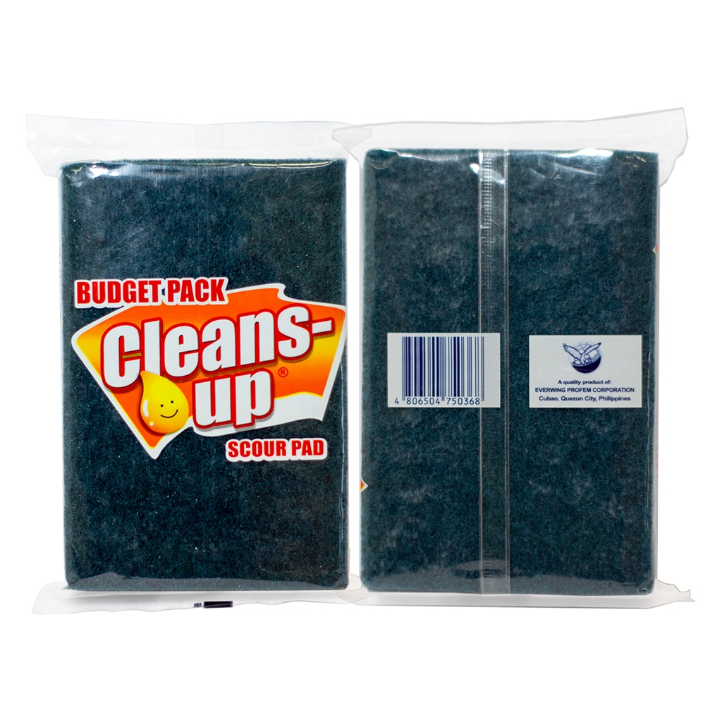 Cleans Up Scour Pad Budget Pack 3's Green Scrubbing | Shopee Philippines