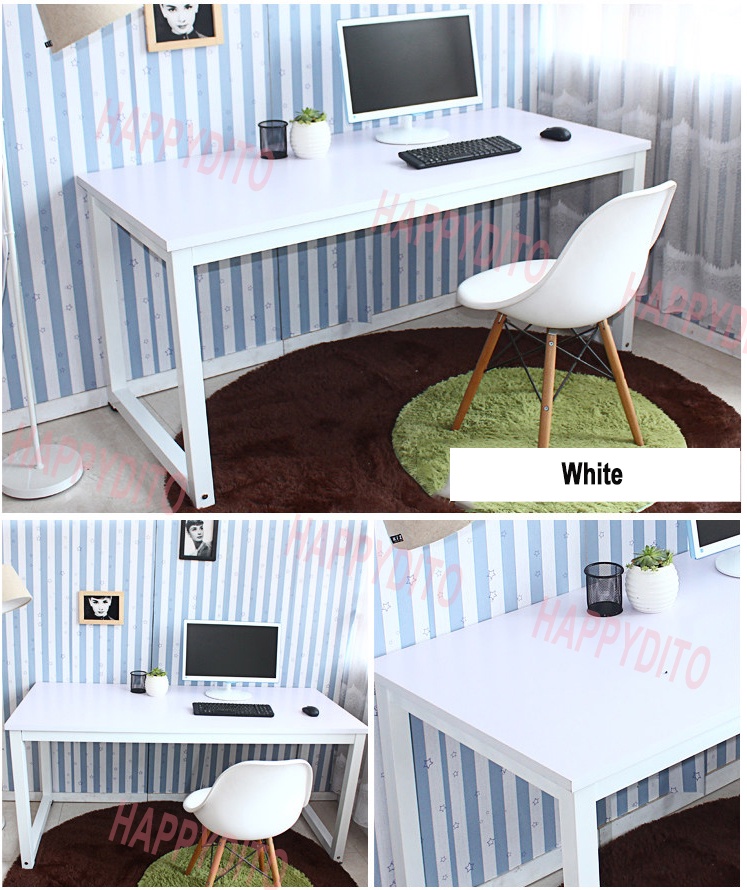 Wooden Computer Table Office Computer Desk 100 120 140 80 White Student ...