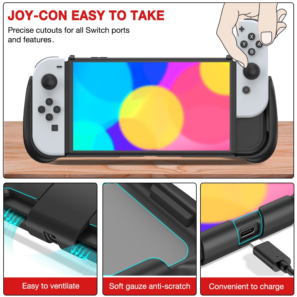 Shockproof Protective Hard Case For Nintendo Switch OLED with Game ...