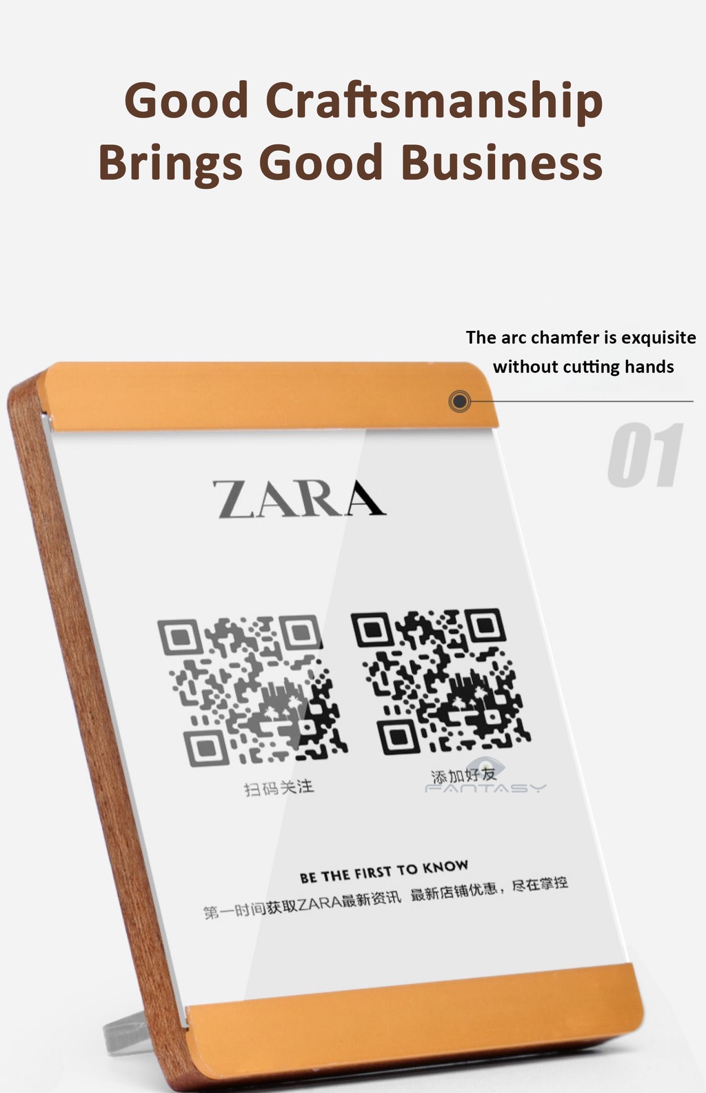 SVIAO Creative Solid Wood QR Code Table Card Display Ad Photo Frame ...