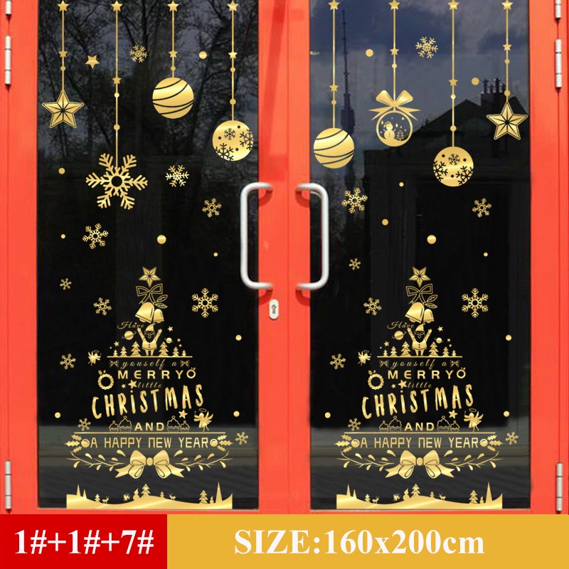 Large Gold Glass Sticker For Window Christmas Glass Sticker For Door ...