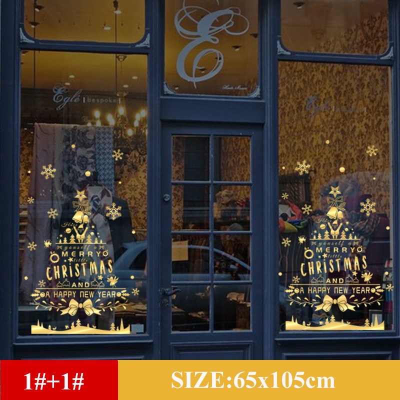 Large Gold Glass Sticker For Window Christmas Glass Sticker For Door ...