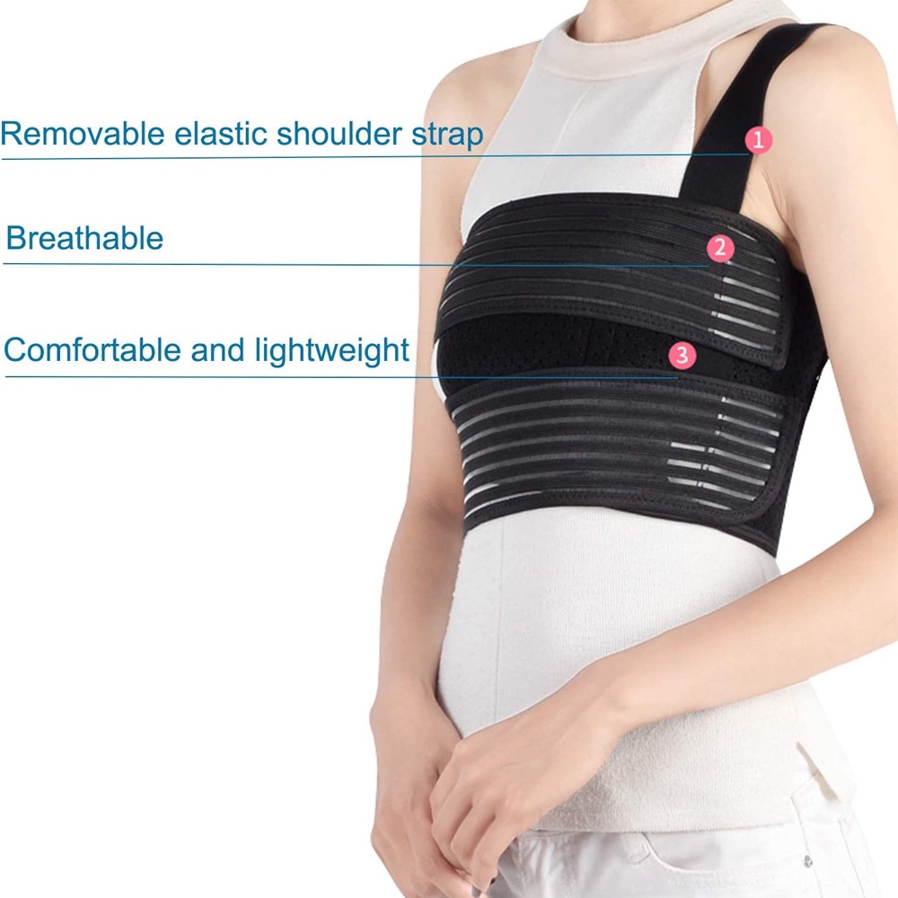 SPOSAFE 1PCS Elastic Rib CageCompression Support Chest Wrap Belt to ...