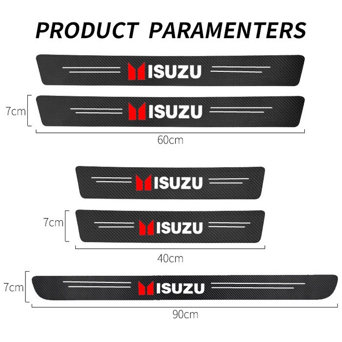 Isuzu 9Pcs Carbon Fiber Door Sill Protection Stickers For Panther Elf ...