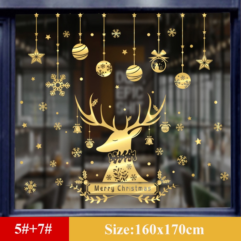 Large Gold Glass Sticker For Window Christmas Glass Sticker For Door ...