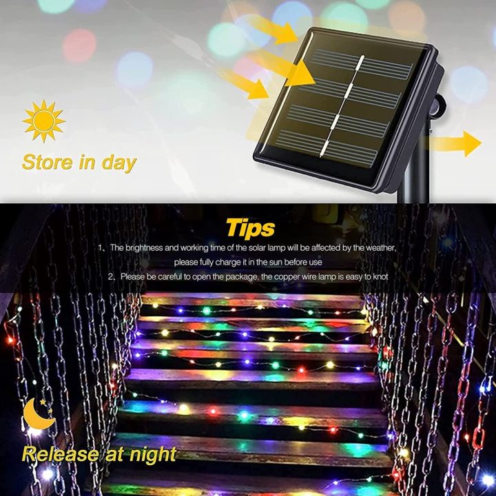 Solar Christmas Lights Outdoor Waterproof with 8 modes fairy lights ...