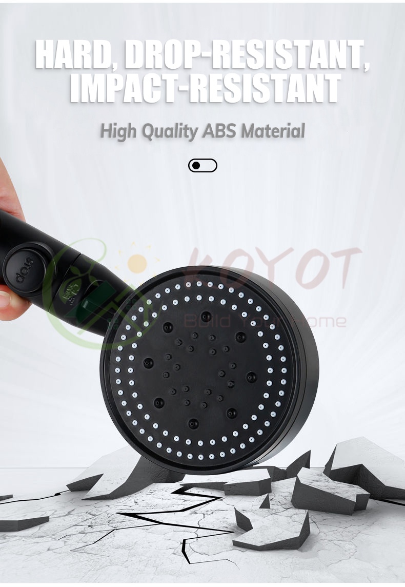 KOYOT 3 in 1 Black Shower Head with Hose Holder Set High Pressure ...