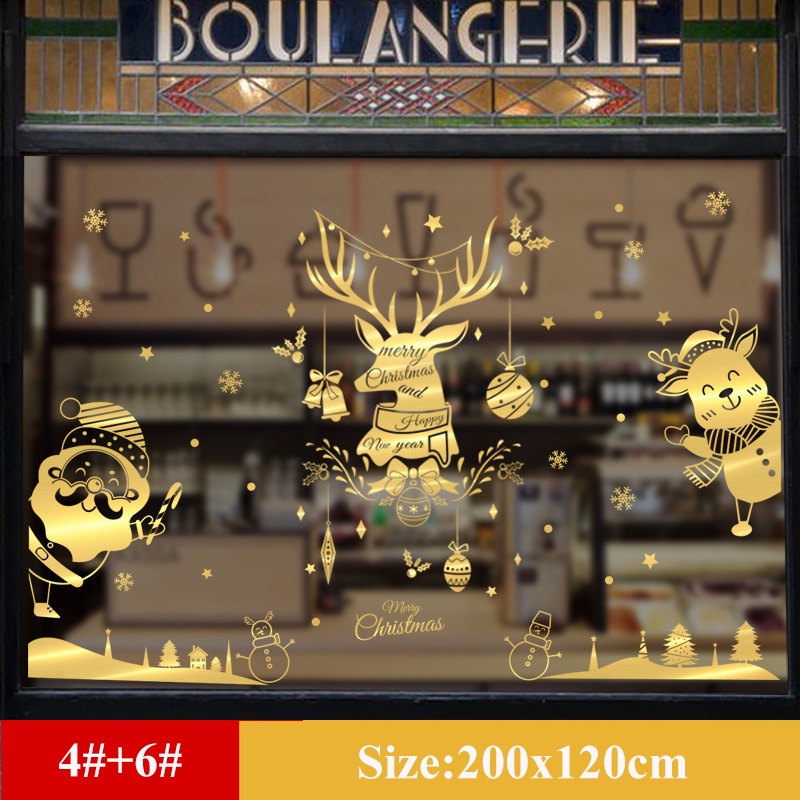 Large Gold Glass Sticker For Window Christmas Glass Sticker For Door ...