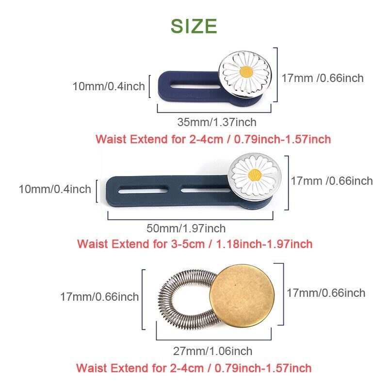 4 Pieces Waist Extender Button for Pants Jeans Skirts, No Sew Instant ...