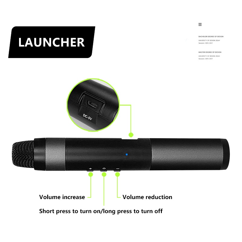 Wireless Microphone Single 2.4G Handheld Microphone With Lapel Rope ...