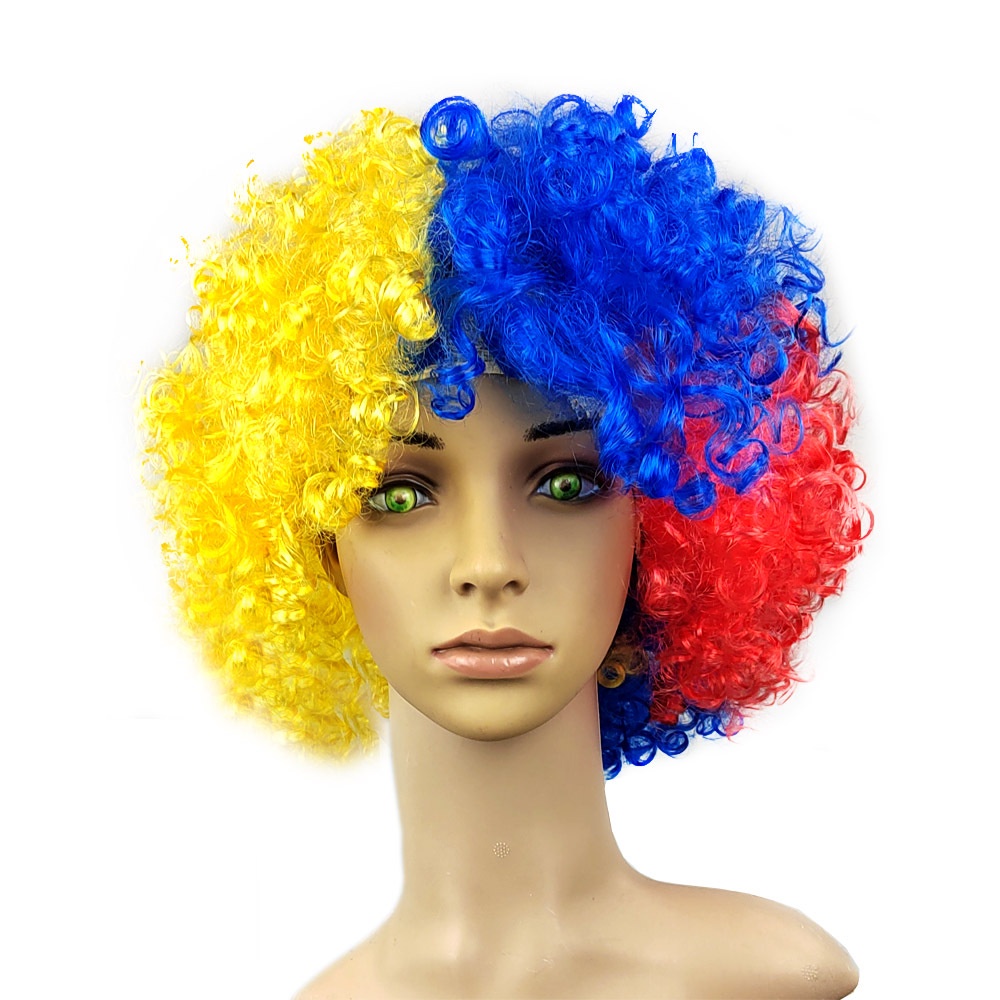 Flag Colors Wig World Cup Rainbow Football Fans Hair Explosion Head ...