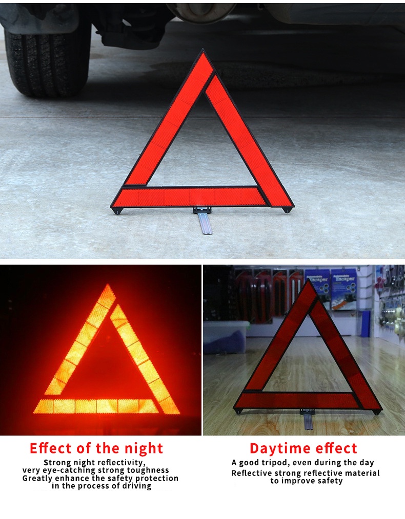 Car Mounted Plastic Reflective Warning Sign Parking Safety Triangle Pvc ...