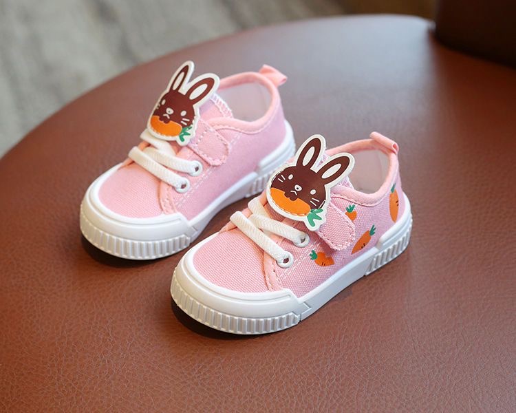 baby toddler month years old baby kids cute rabbit shoes soft canvas  non-slip shoe Size 17-23