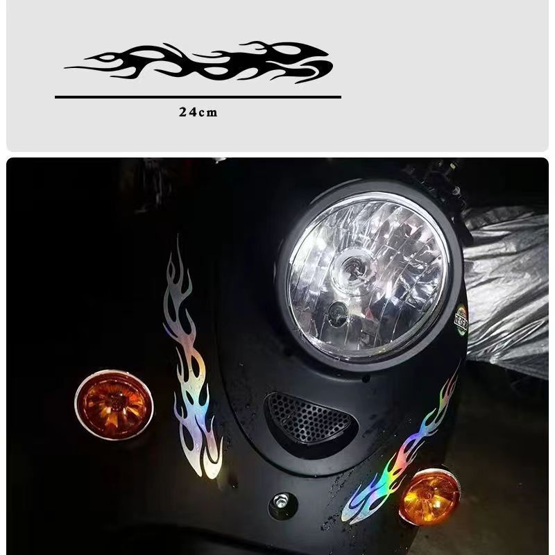Flame Wildfire Reflective Stickers Logo Colorful Laser Locomotive ...