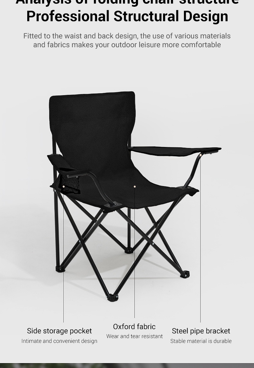 Garden treasures black hot sale steel camping chair