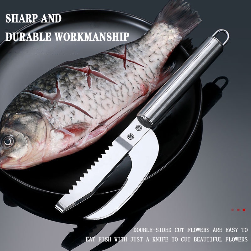 KATELV Multifunctional Fish Knife Stainless Steel Scaler Scraper Scales ...