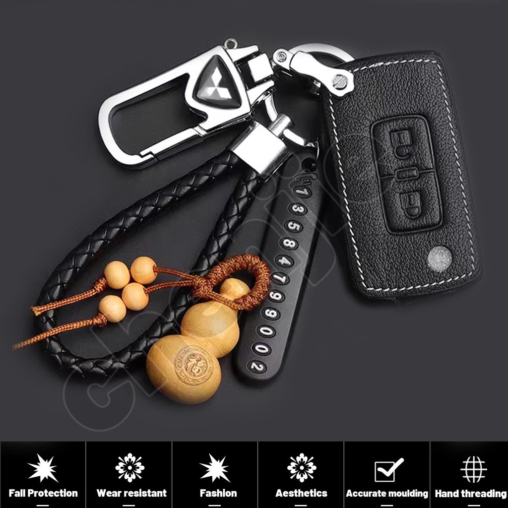 high quality leather for Mitsubishi key cover Remote key case with key ...