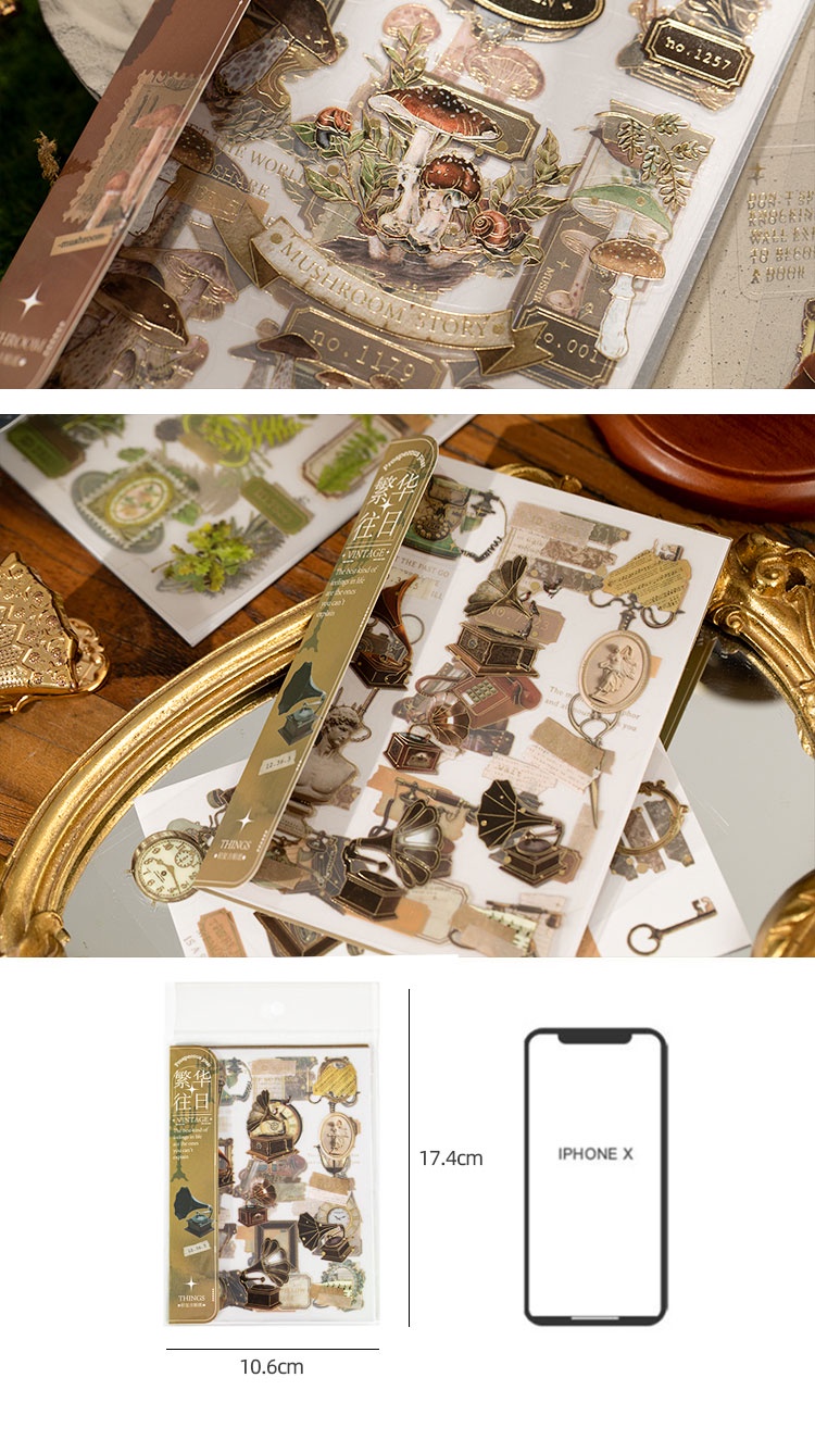 Journamm 8 Sheets/pack Vintage Stickers DIY Scrapbooking Collage Junk ...