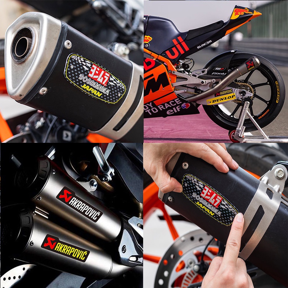 3D Aluminium Material Decal Waterproof Motorcycle Muffler Sticker ...