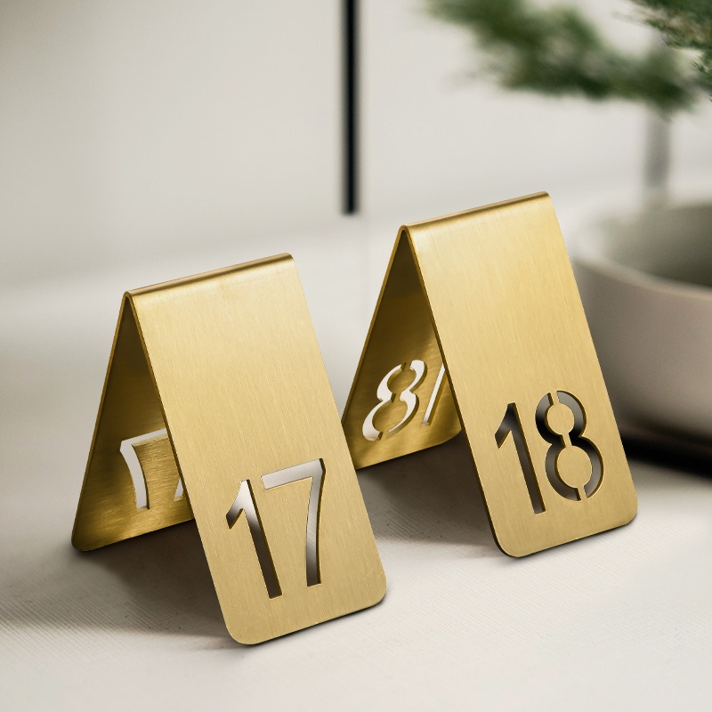 Hollow Double Sided Standing Table Number Custom Desk Sign Board ...