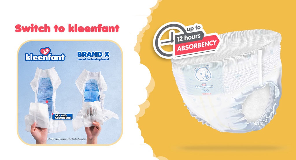 Kleenfant Diaper for Baby Taped Newborn Pack of 2, 60 pad Baby Needs K