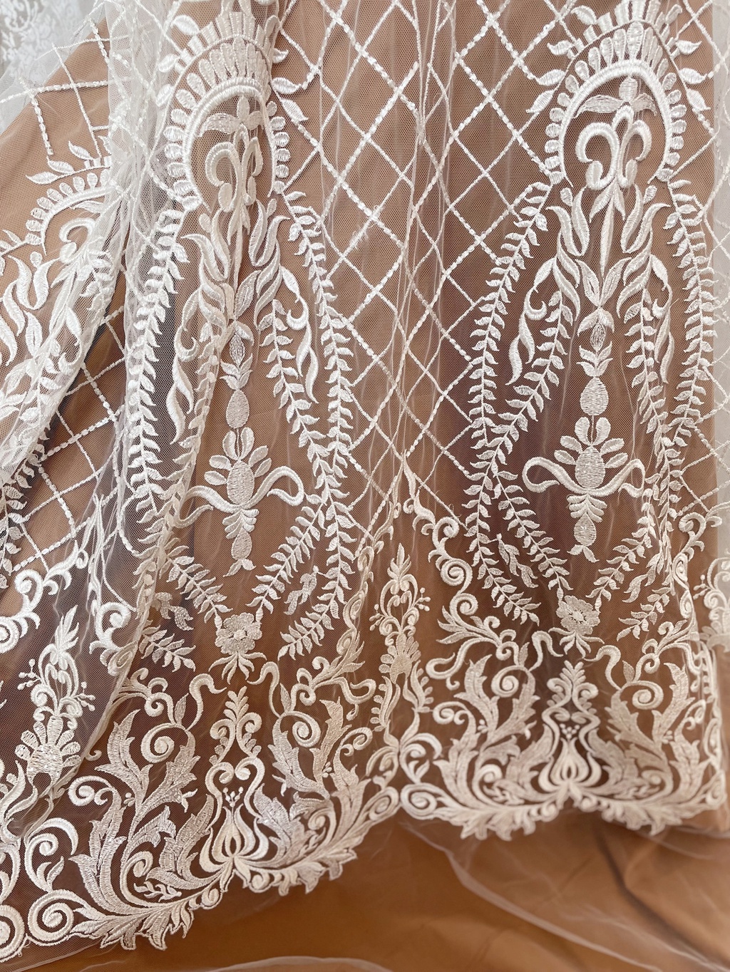 1 Meter Embroidery Lace Fabric Material Patterns For Sewing Wedding 