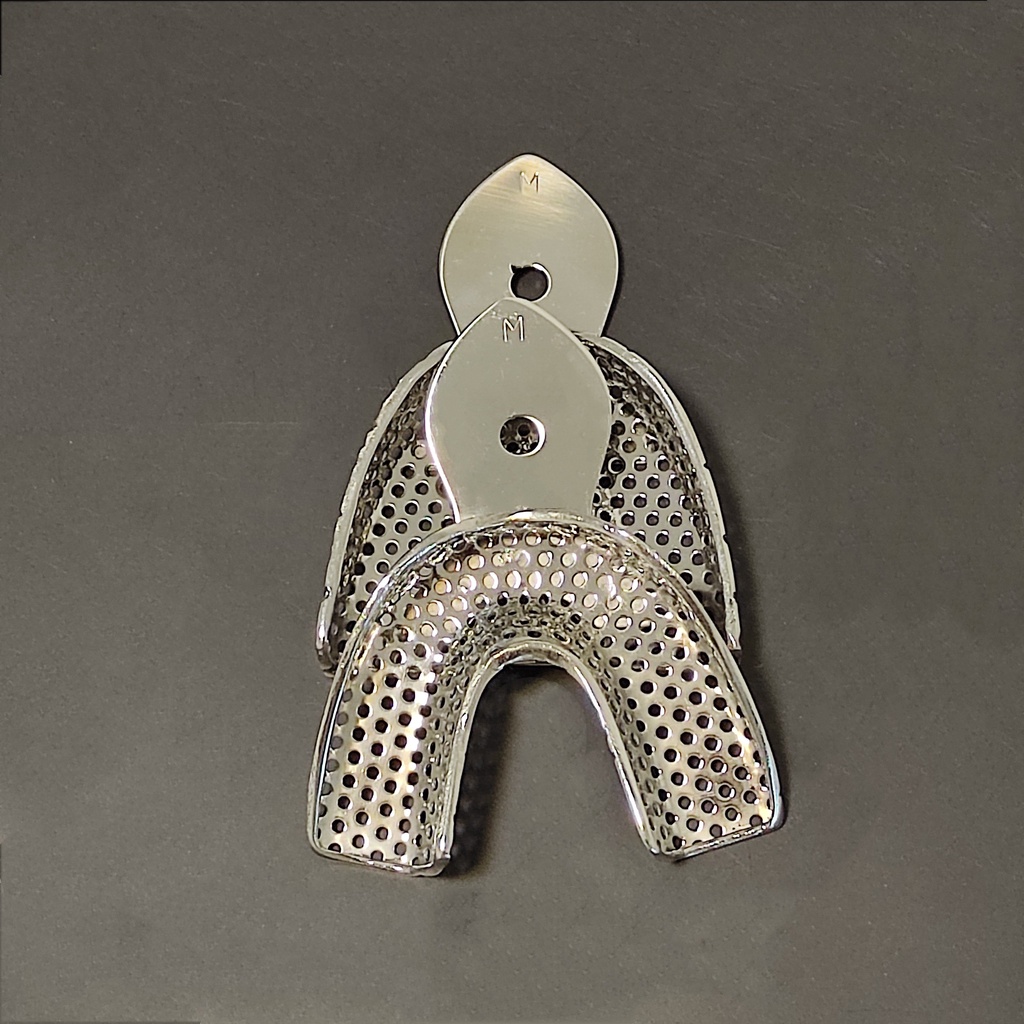 De-ntal Impression Tray Upper and Lower Stainless Steel Teeth Tray ...