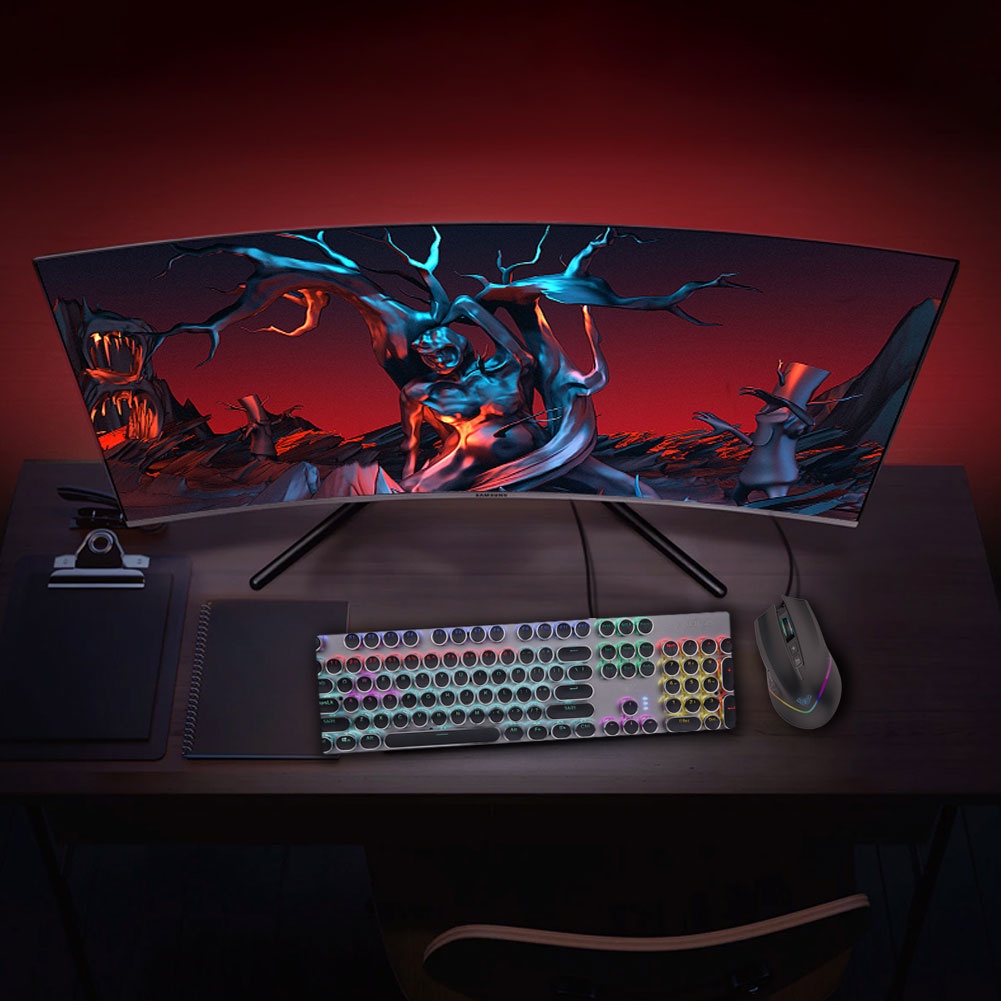 AULA F805 Gaming Mouse RGB Colorful Lighting 6 Gear DPI, 7 Programmable ...