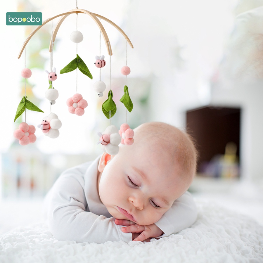 1 set of baby cell phone rattles toy Bee Flower bedbell baby toys 0-12 ...