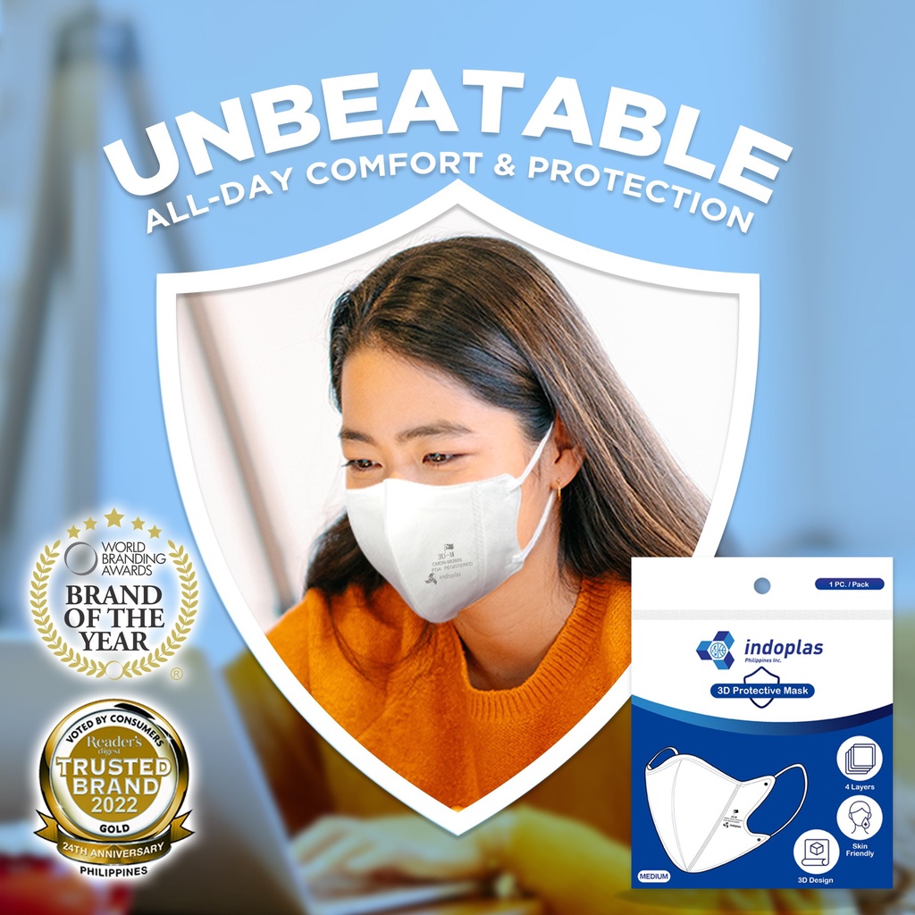 Indoplas KF94 3D Medium (Adult) Face Mask FDA Registered 5 Packs