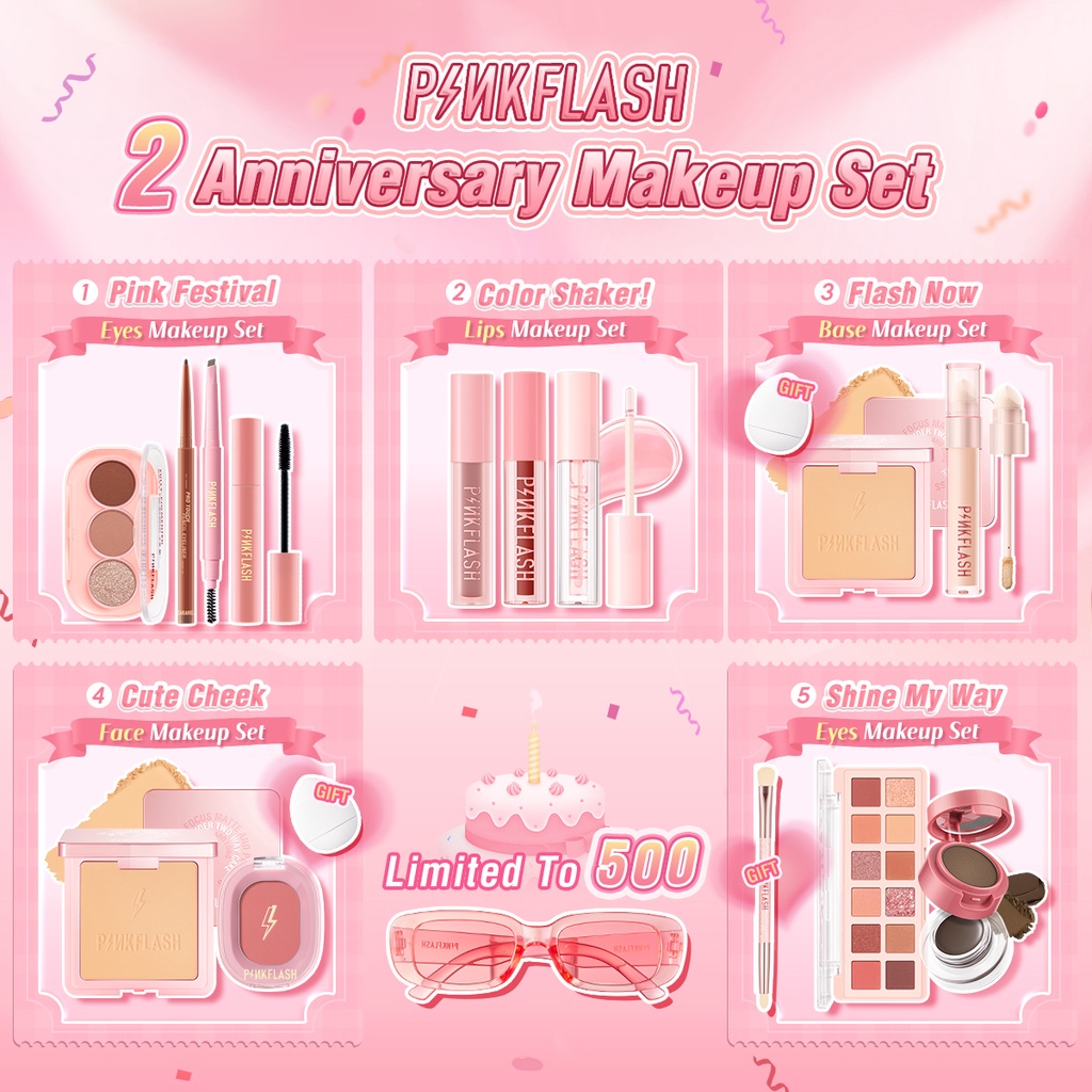 PINKFLASH 2nd Anniversary Makeup Set Waterproof Liquid Conceale Mask ...
