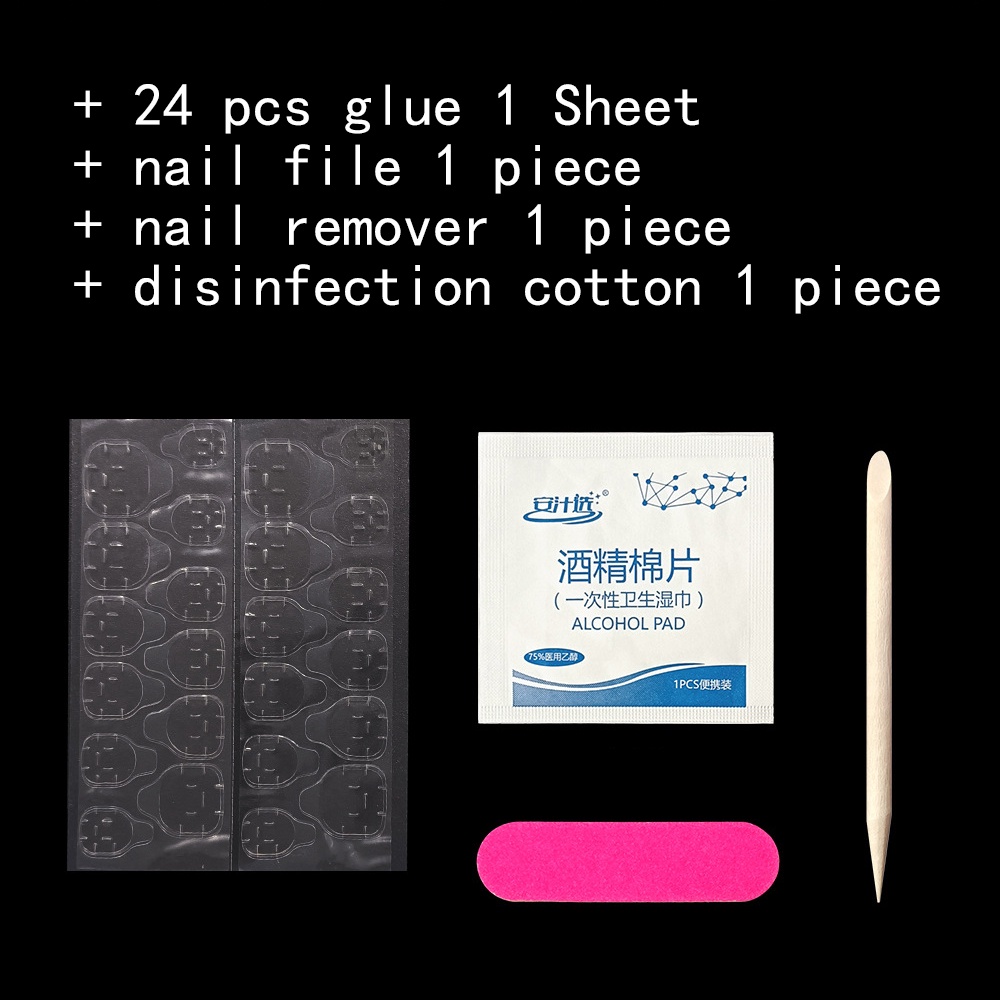 Jelly Glue Stick Nail File Wooden Alcohol Cotton Fake Nails Piece Wear ...