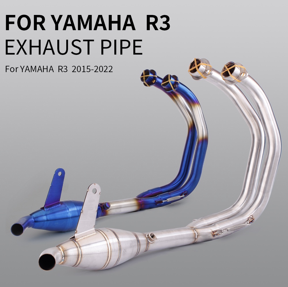 For Yamaha YZF R3 R25 MT03 Motorcycle Exhaust Full Systems Front Middle ...