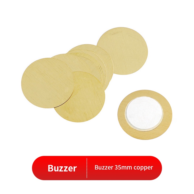 10pcs 27mm Copper Piezoelectric Ceramic Buzzer Elements – Passive Through-Hole (Unbranded)